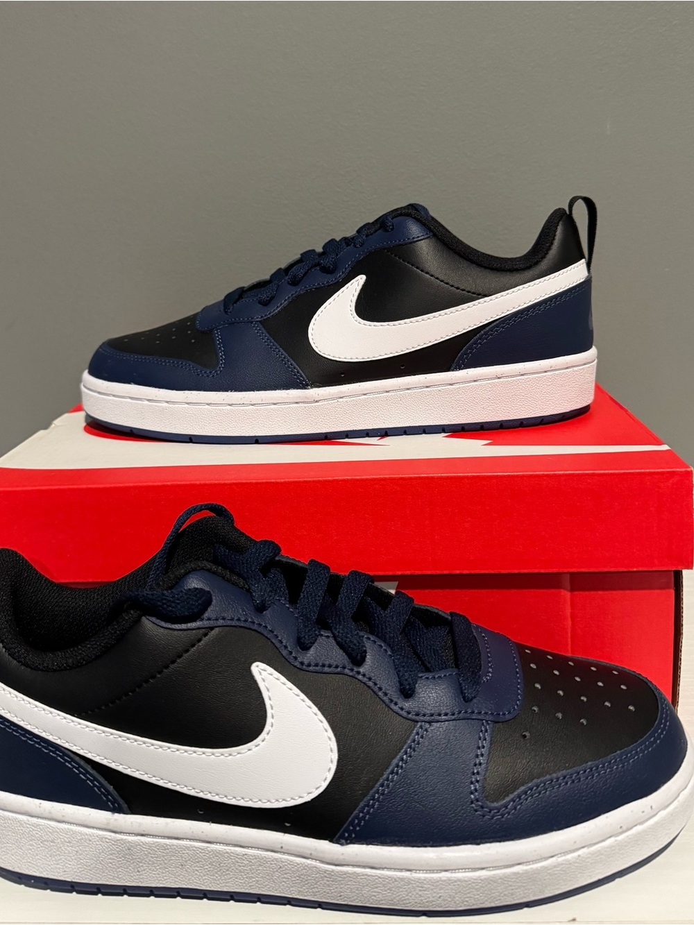 Nike Court Borough Low-Top Sneakers in Black, Navy & White